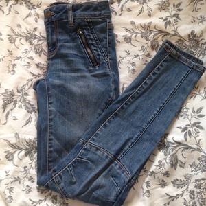 American Eagle patched jeans