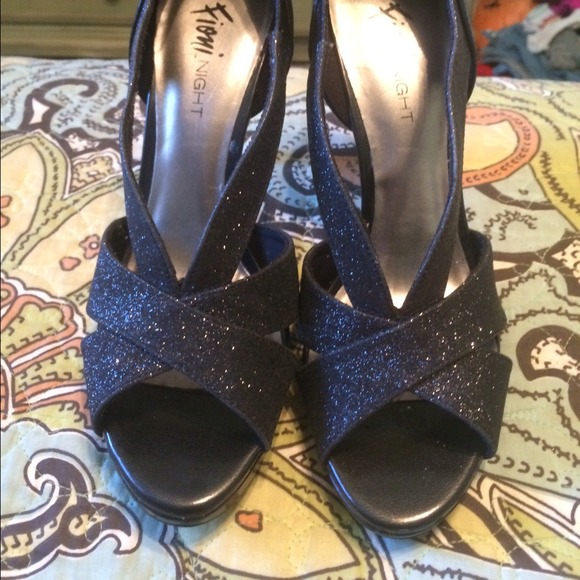 Black sparkly heels