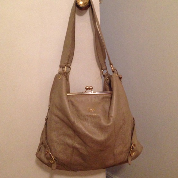 Beige Emma Fox leather tote