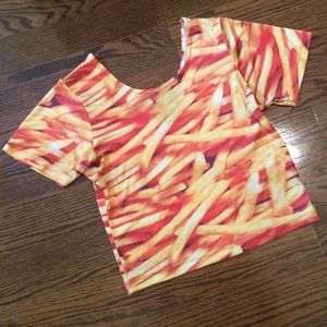 SOLD O-MIGHTY French Fry Crop Tee - M/L