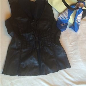 ❗️Reduced to sell❗️Max Studio Blk Leather  top