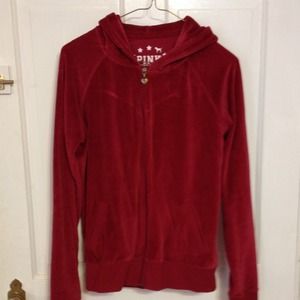Velvet zipped hoodie