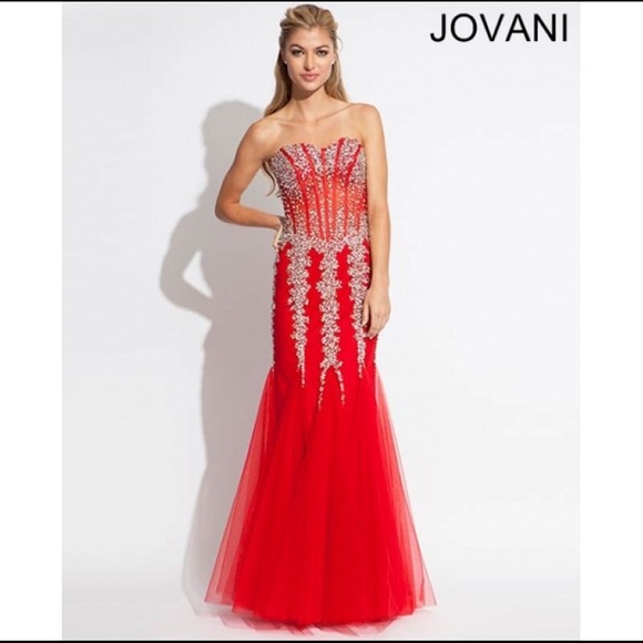 jovani red prom dress