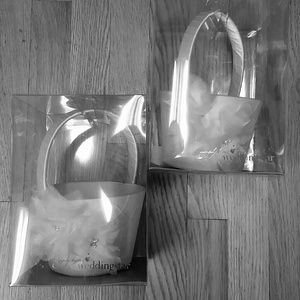 2 new flower baskets; Ivory color.