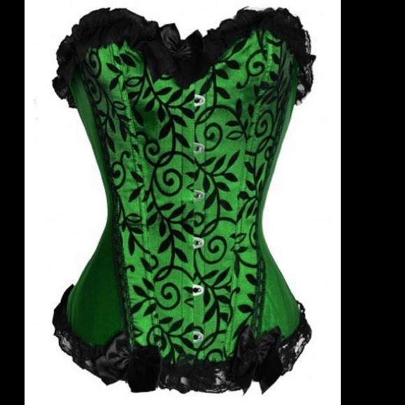 Emerald Corset with G-String NWOT