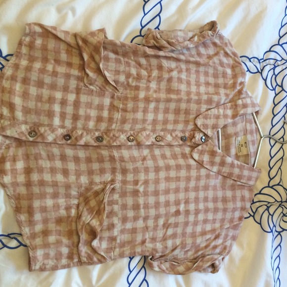 XS Pins and Needles crop button up