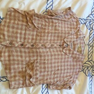 XS Pins and Needles crop button up