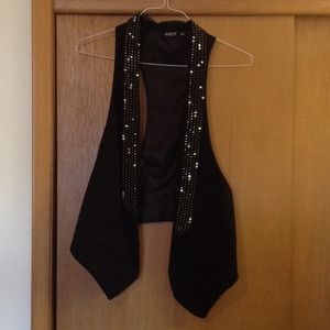 Black Vest with Rhinestones