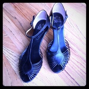 Jeffrey Campbell Black Kitten Heels T Strap 9