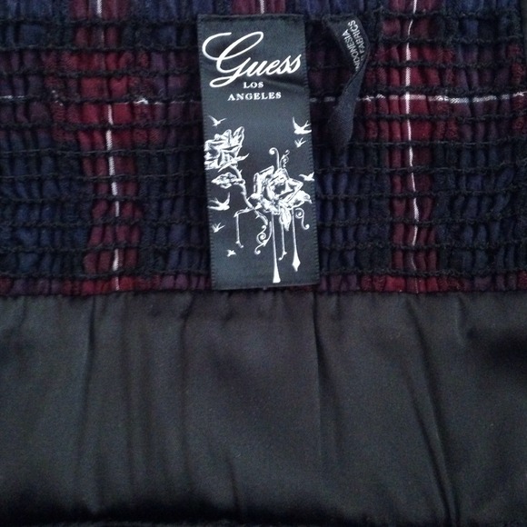 Guess Strapless Casual Plaid Cocktail Dress - Picture 4 of 15