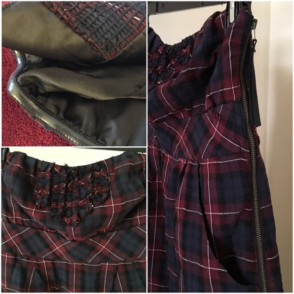 Guess Strapless Casual Plaid Cocktail Dress - Picture 6 of 15