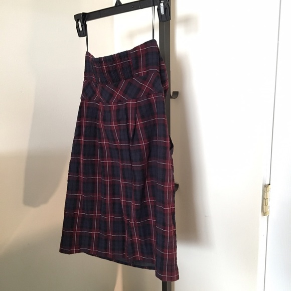 Guess Strapless Casual Plaid Cocktail Dress - Picture 7 of 15