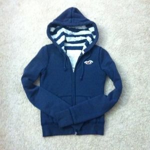 WARM Navy Blue Hollister Hoodie