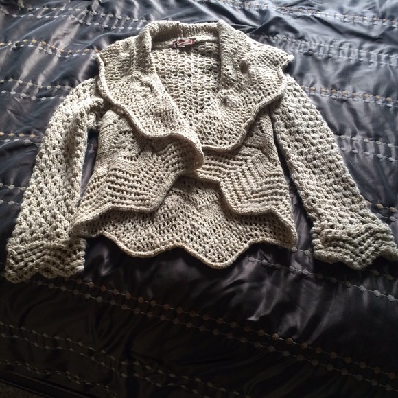 Tan and Metallic Gold net sweater