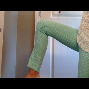 SCARY SALE! Mint green white polka dot pants