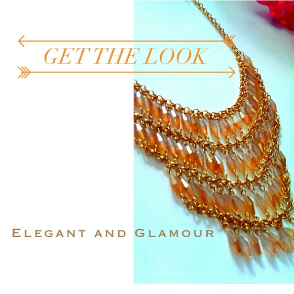 Elegant Bib Gold Plated Necklace