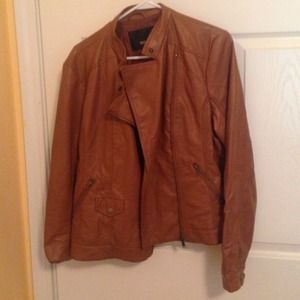 Brown faux leather jacket