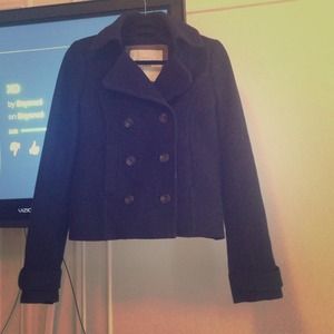 Navy A&F wool coat