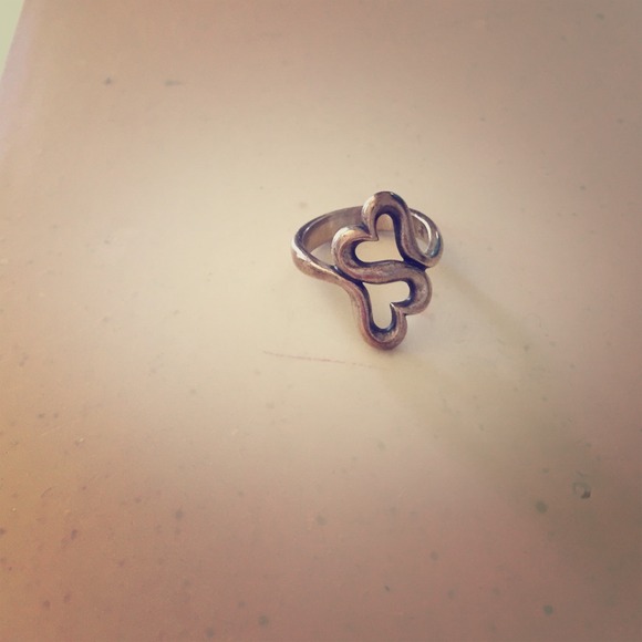 James Avery double heart ring