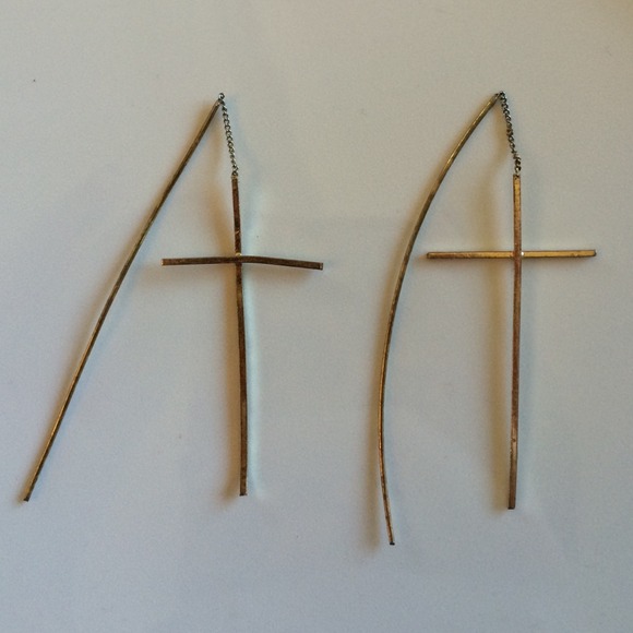 Dangly cross earrings