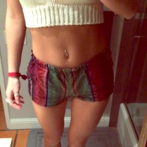 retro shorts cool Mexican blanket print