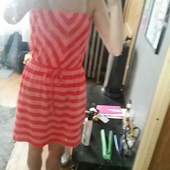 Pink strapless dress