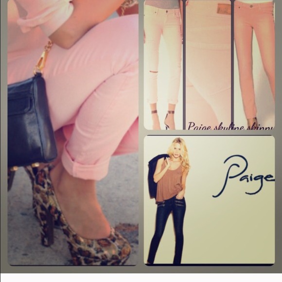 NWOT Paige peg skinny light pink denim jeans