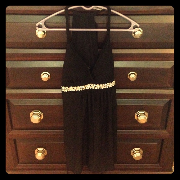 ❤️ VERY SEXY!! Low cut Formal Little Black Dress