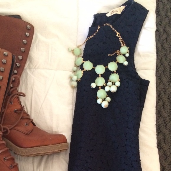 Navy blue lace dress
