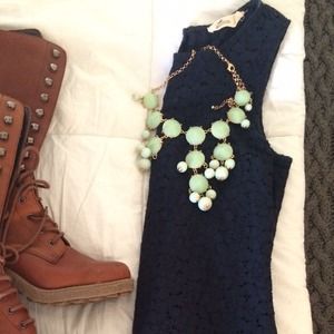 Navy blue lace dress