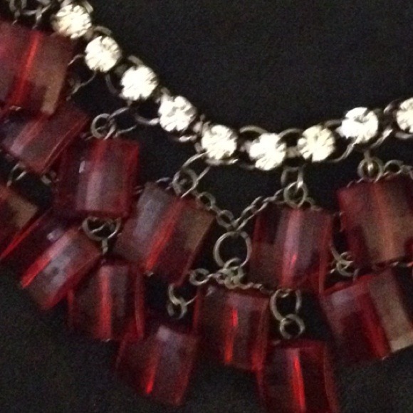 Host Pick !!😘Red with Rhinestone Statement - Picture 2 of 3