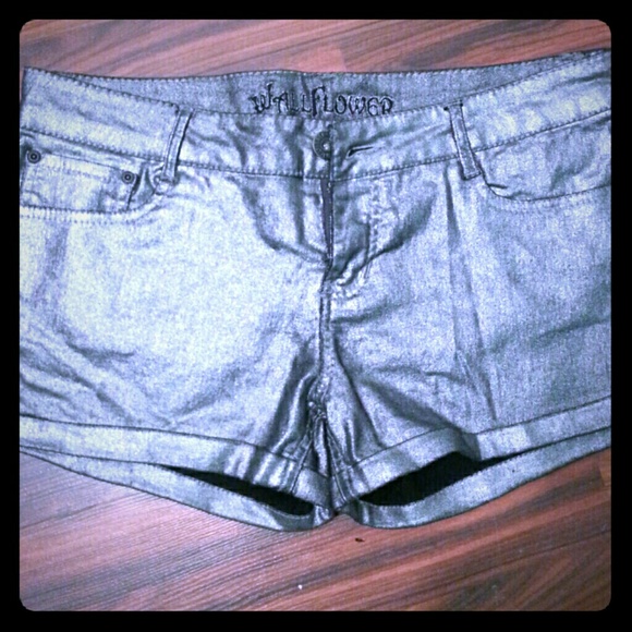 Silver metallic shorts