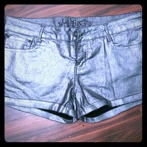 Silver metallic shorts