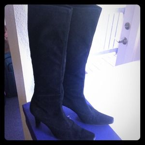 Stuart Weitzman black suede boots