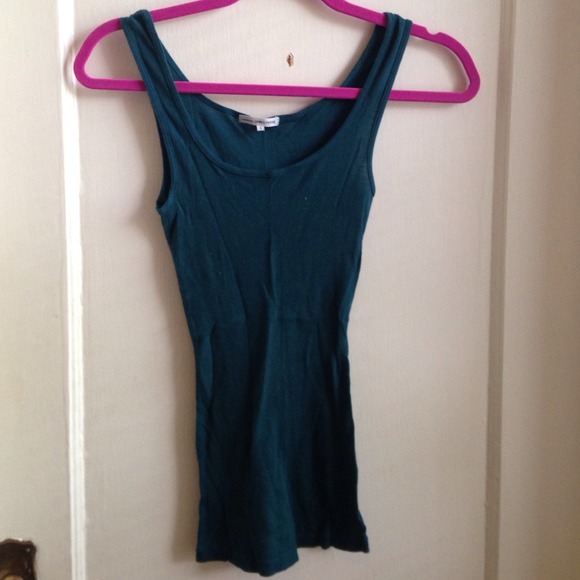 James Perse teal ribbed tank top
