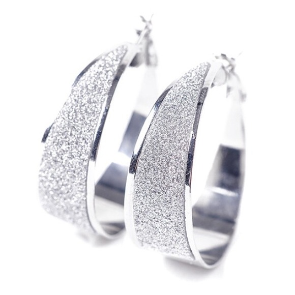 Swarovski Elements Pave Dust Crystal Hoop Earrings