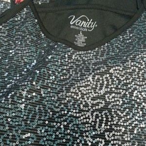 Long Sequin black tanktop