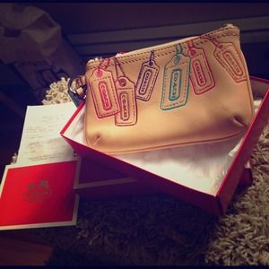 COACH leather wristlet!!