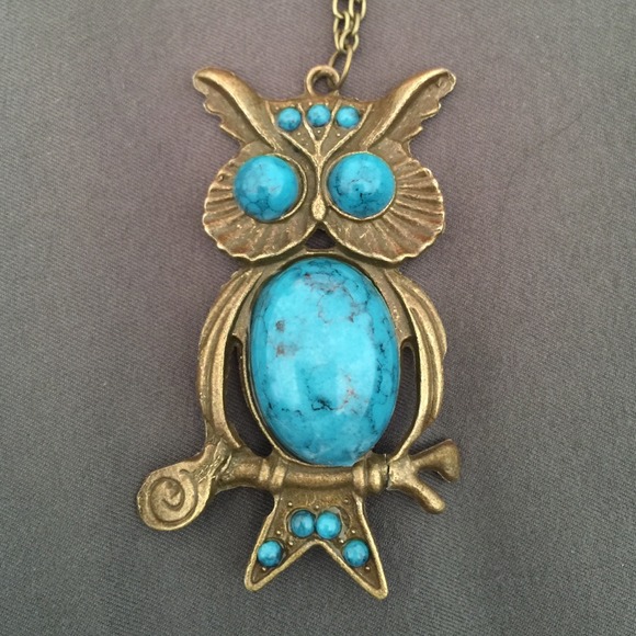 Blue vintage owl