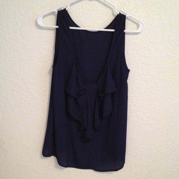 Navy chiffon top- New