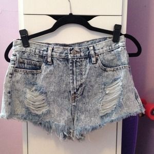distressed jean shorts