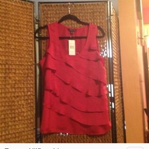 Tommy Hilfiger red satiny blouse.