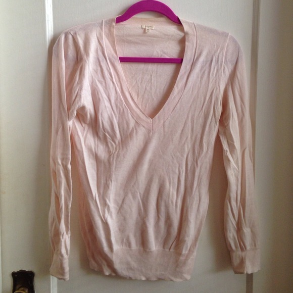 J. crew v neck pale pink sweater