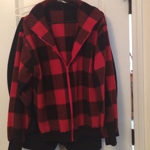 Vintage Red & Black Flannel Jacket (unisex)