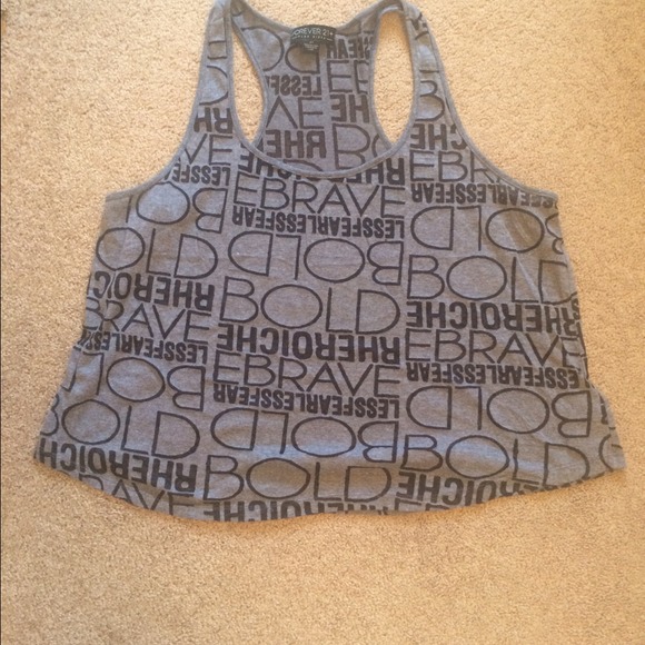 Gray racer back top