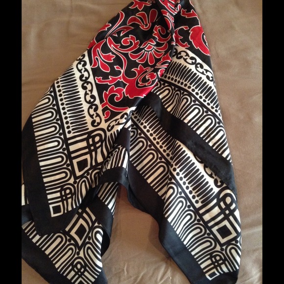 Black and red scarf. (Silk?)