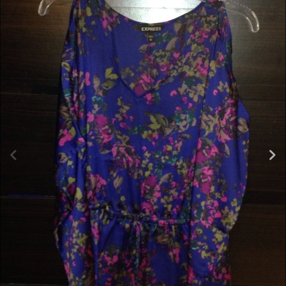 Express Blue Silky Kimono Top