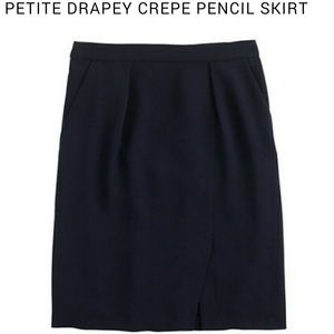 Sold out J. Crew petite drapey crepe pencil skirt