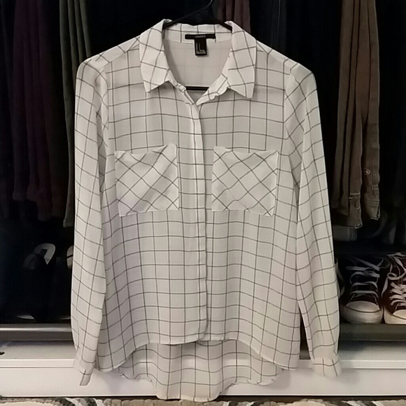 Grid pattern blouse