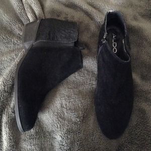 Suede Black Ankle Booties